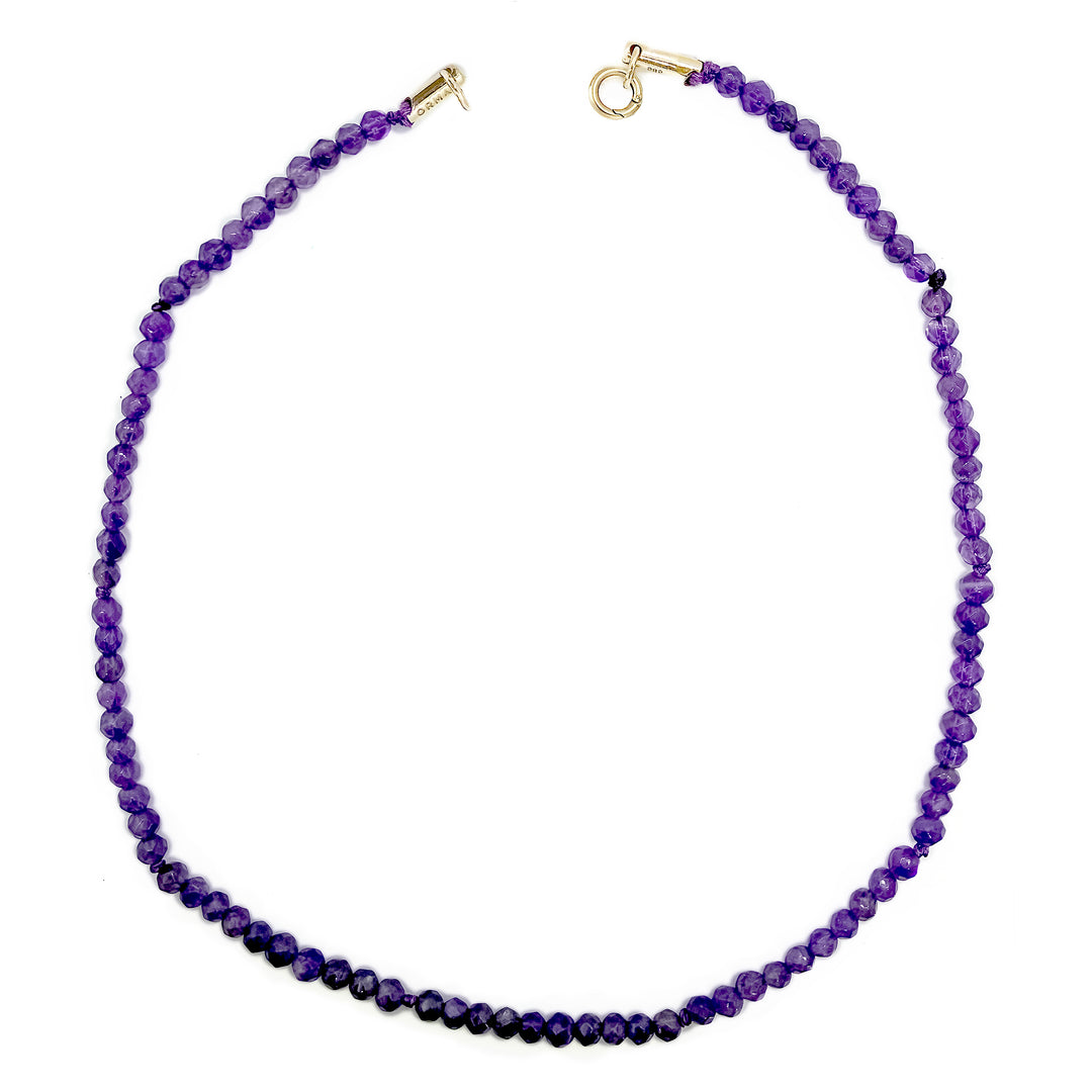 Amethyst Faceted Bead Necklace
