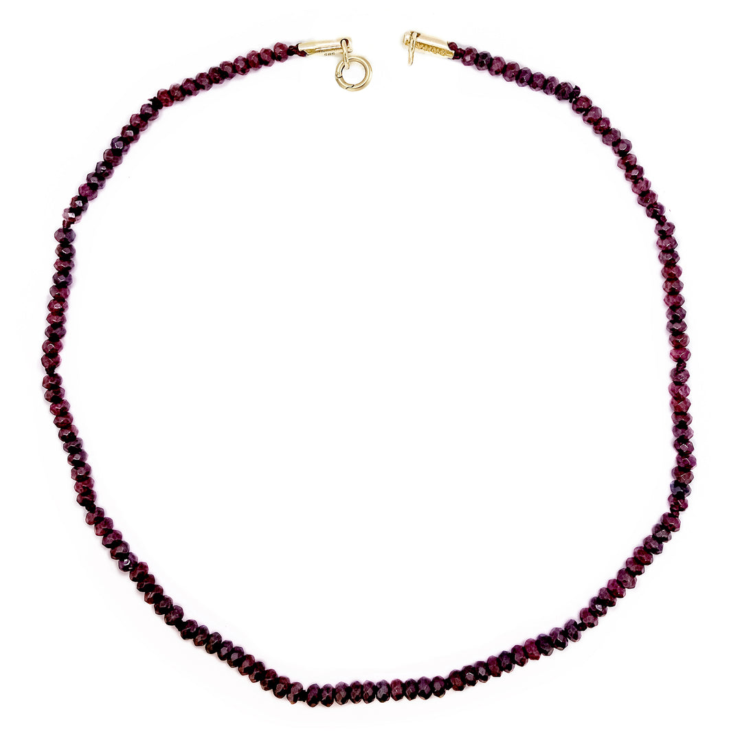 Garnet Faceted Bead Necklace