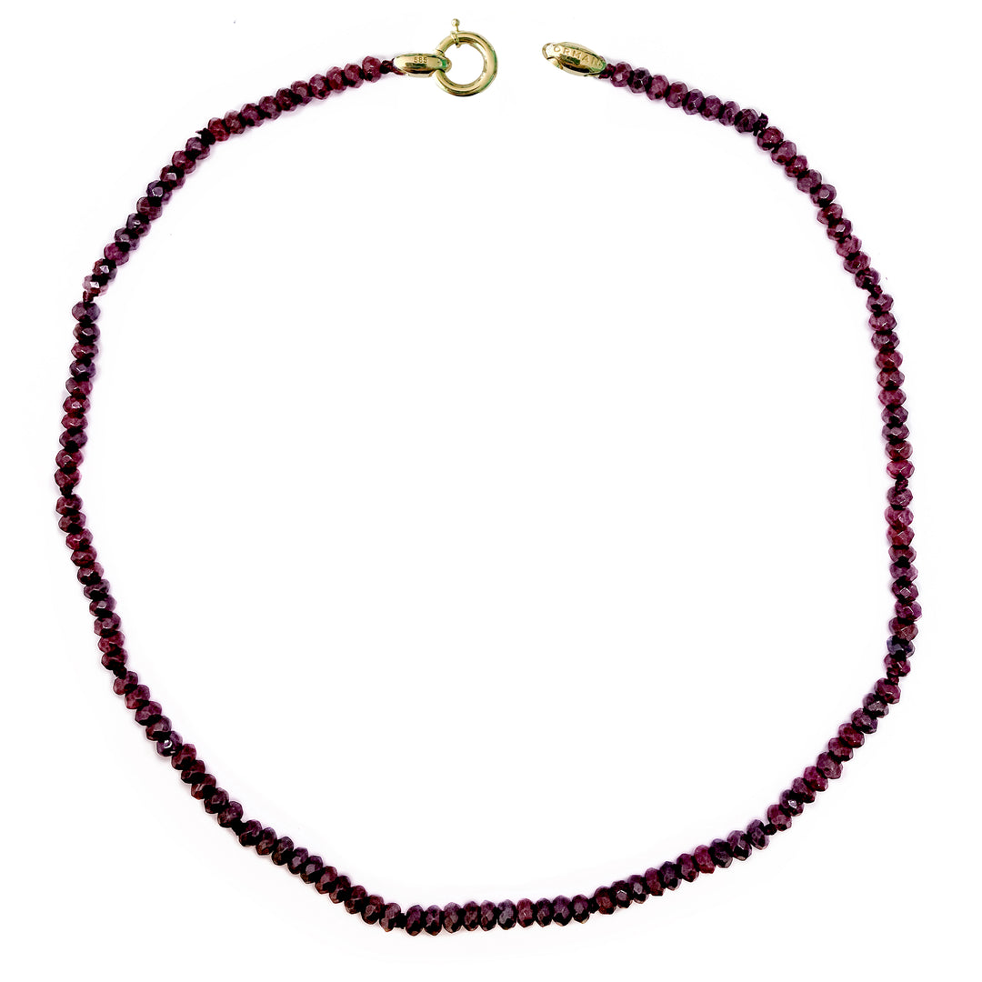 Garnet Faceted Bead Necklace