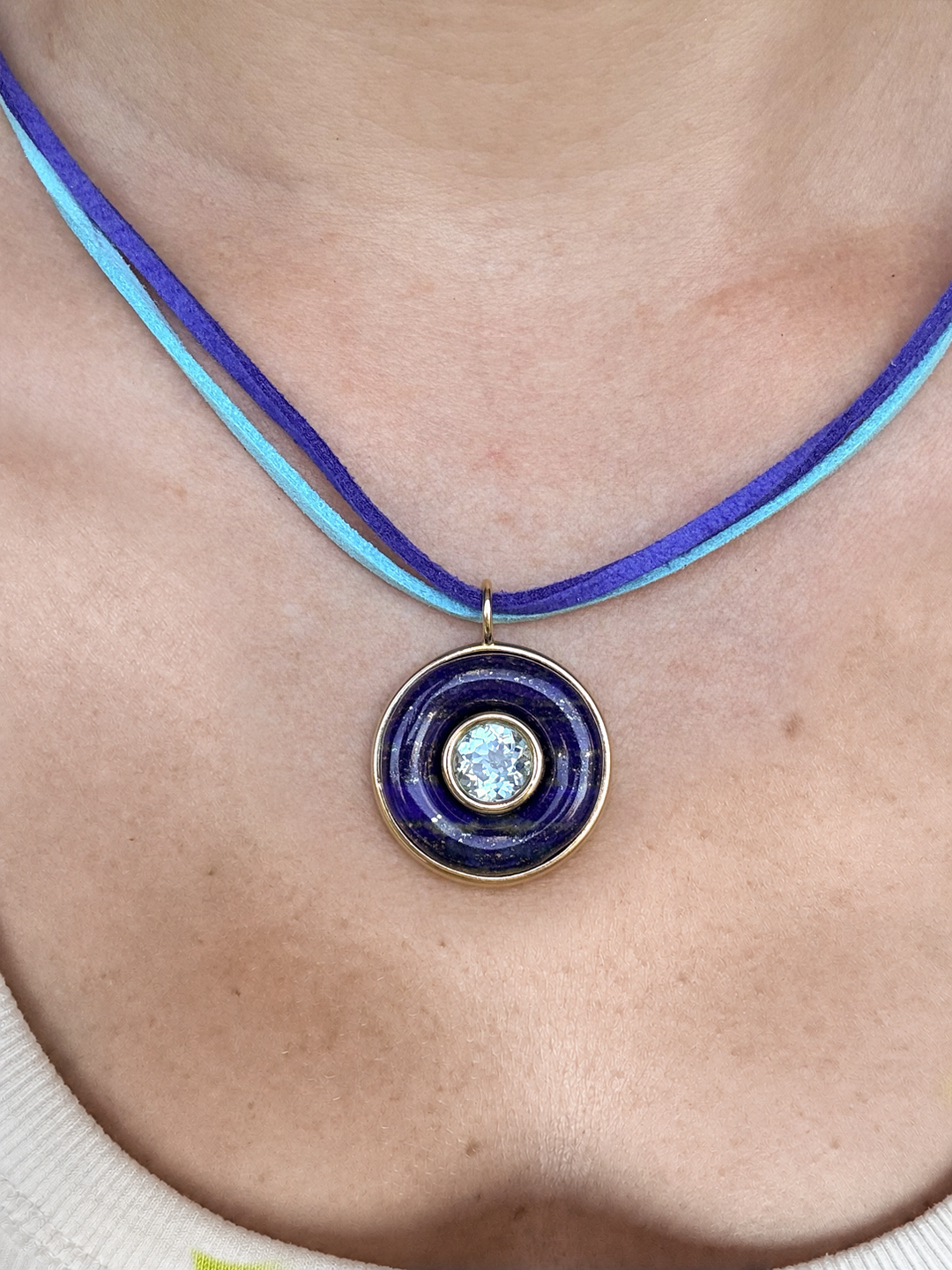 Ripples Blue Topaz Midi Pendant