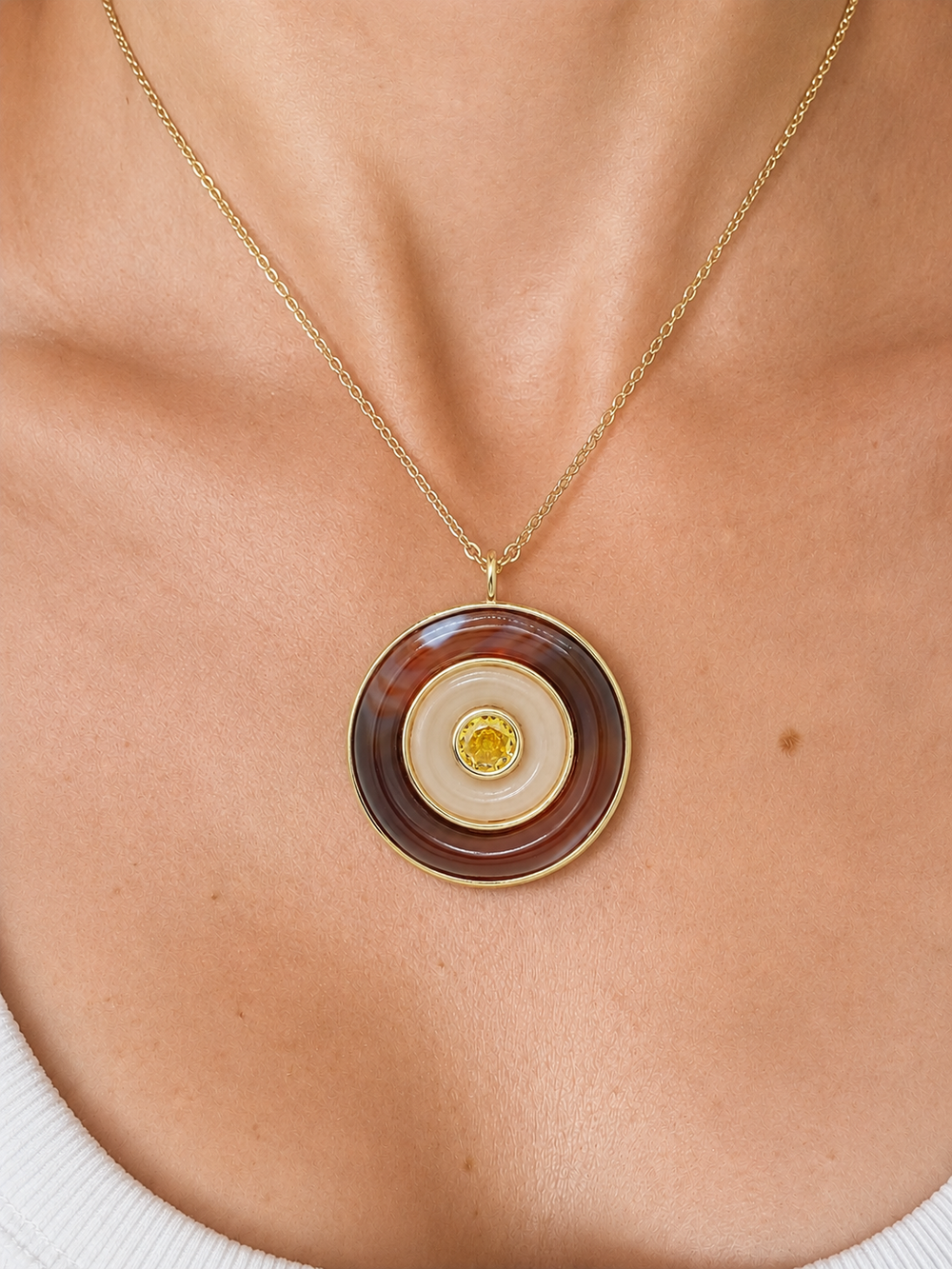 Ripples Citrine Large Pendant