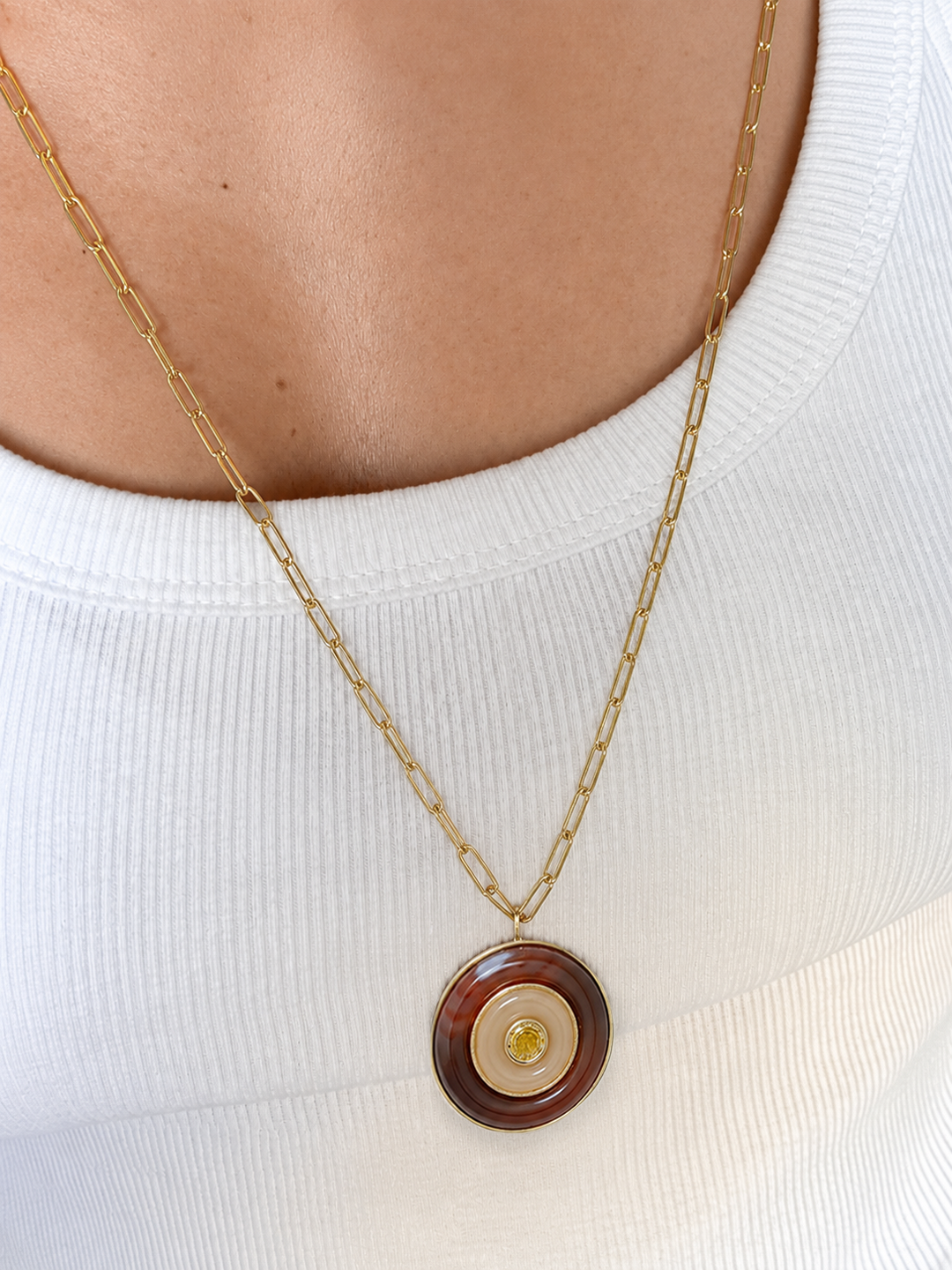 Ripples Citrine Large Pendant