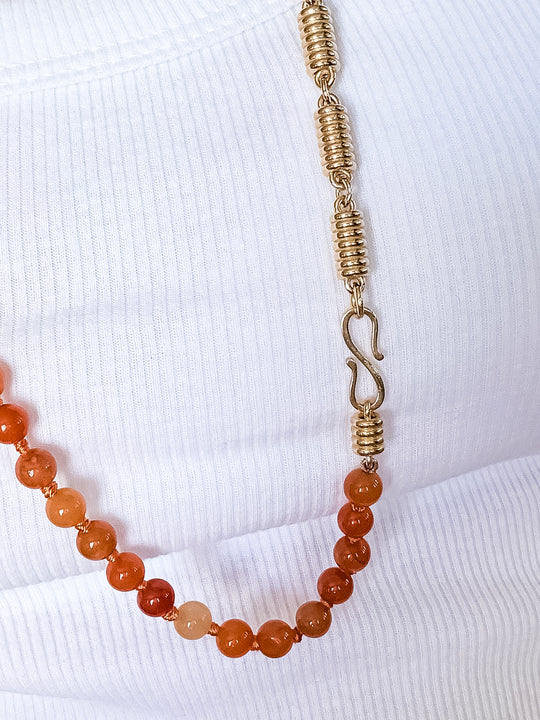 Orange Aventurine Strand Necklace