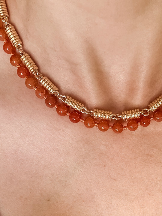 Orange Aventurine Strand Necklace
