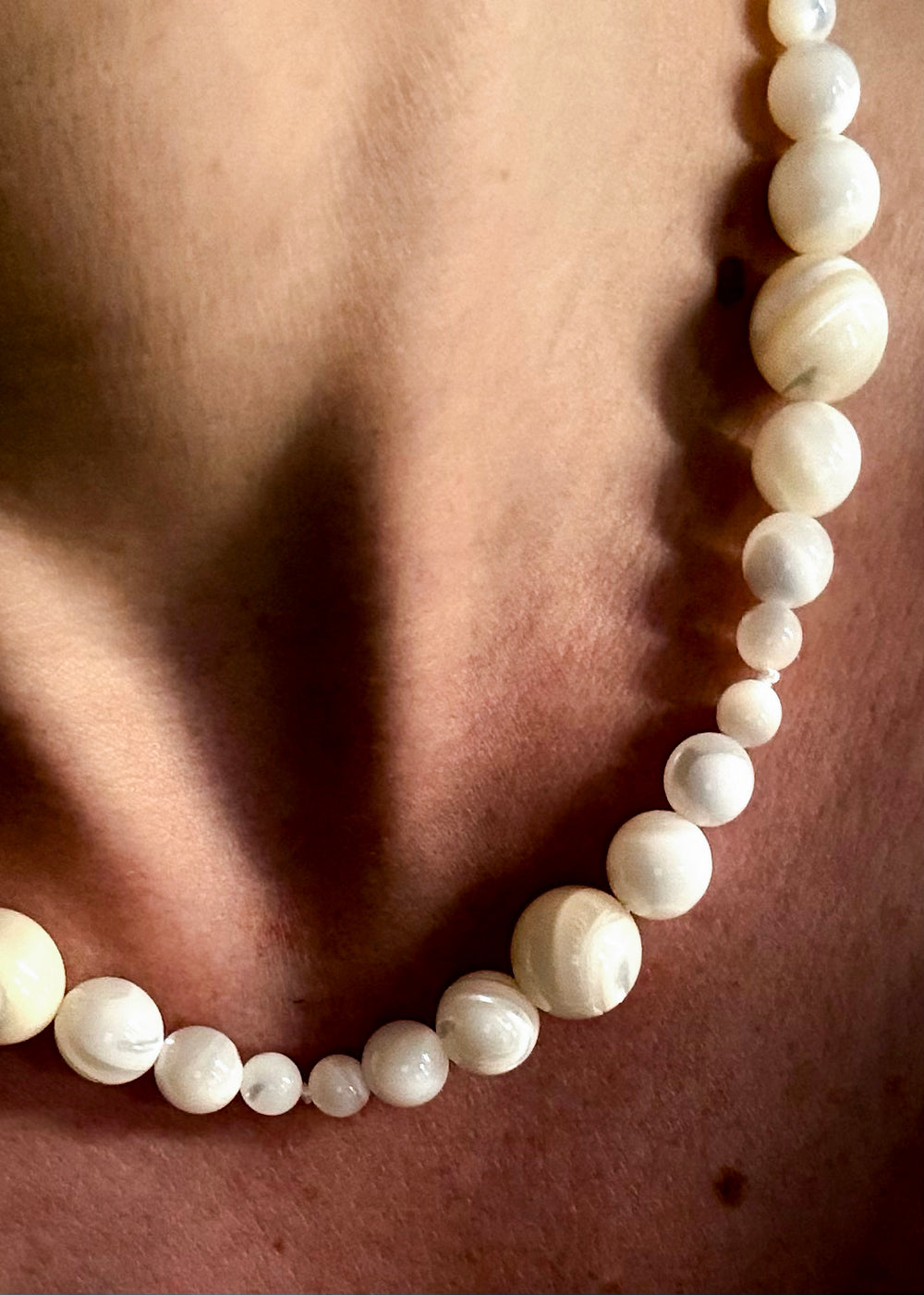 Mother Of Pearl Dew Beaded Necklace