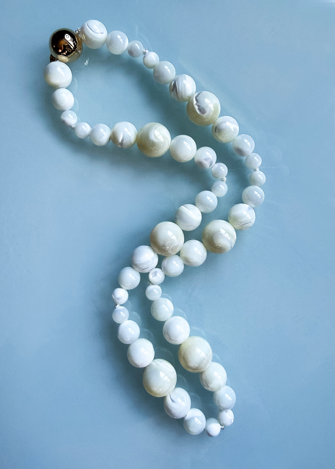Mother Of Pearl Dew Beaded Necklace