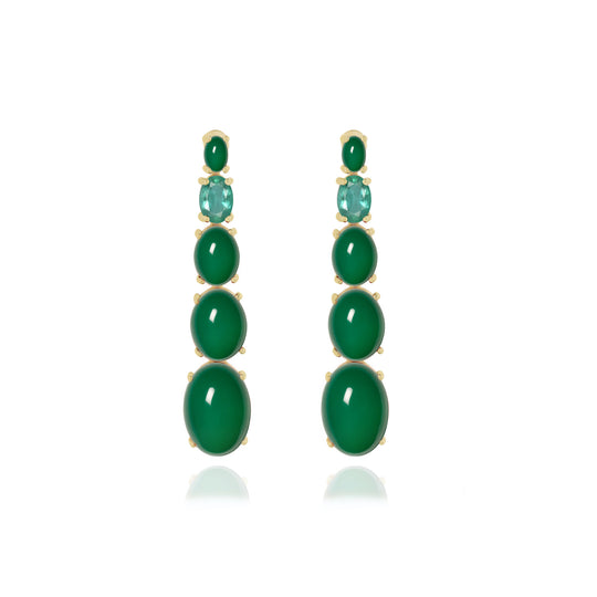 Beam Green Agate Earrings