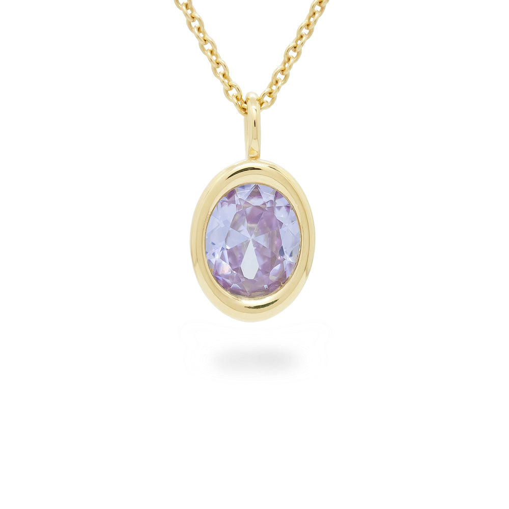 Amethyst Oval Bud Necklace