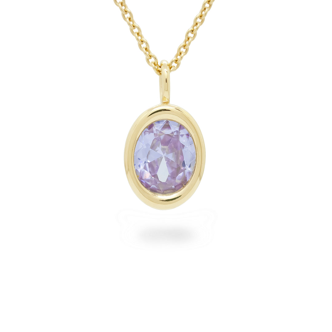 Amethyst Oval Bud Necklace