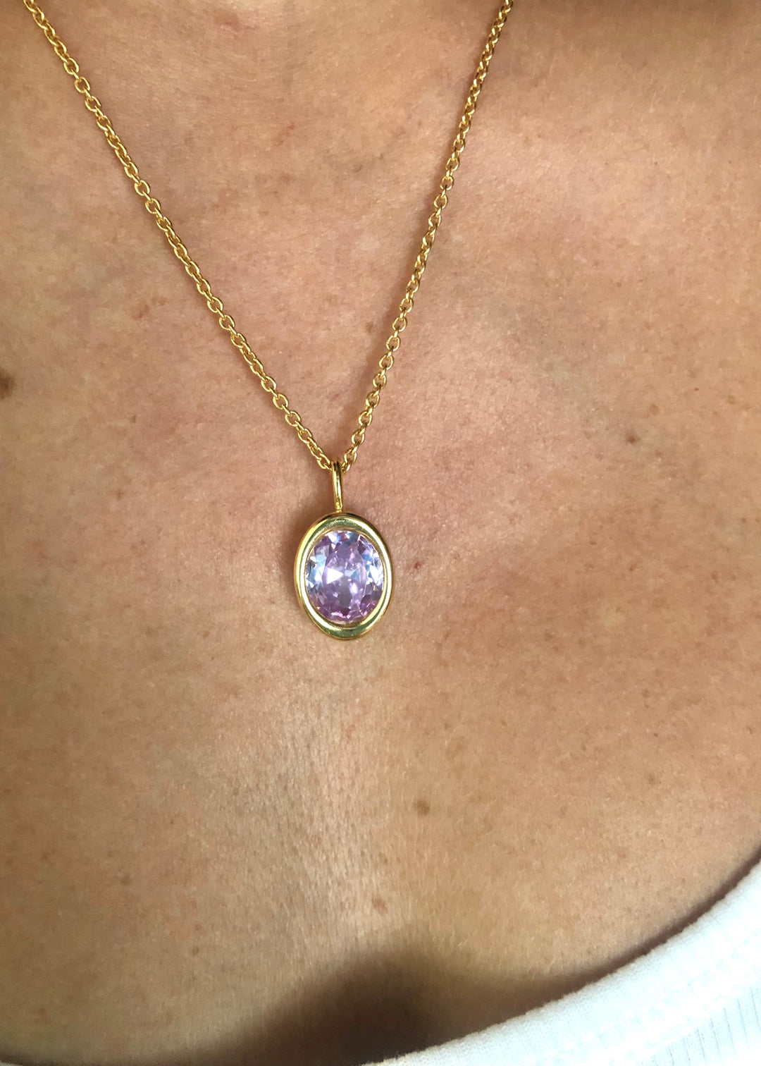 Amethyst Oval Bud Pendant