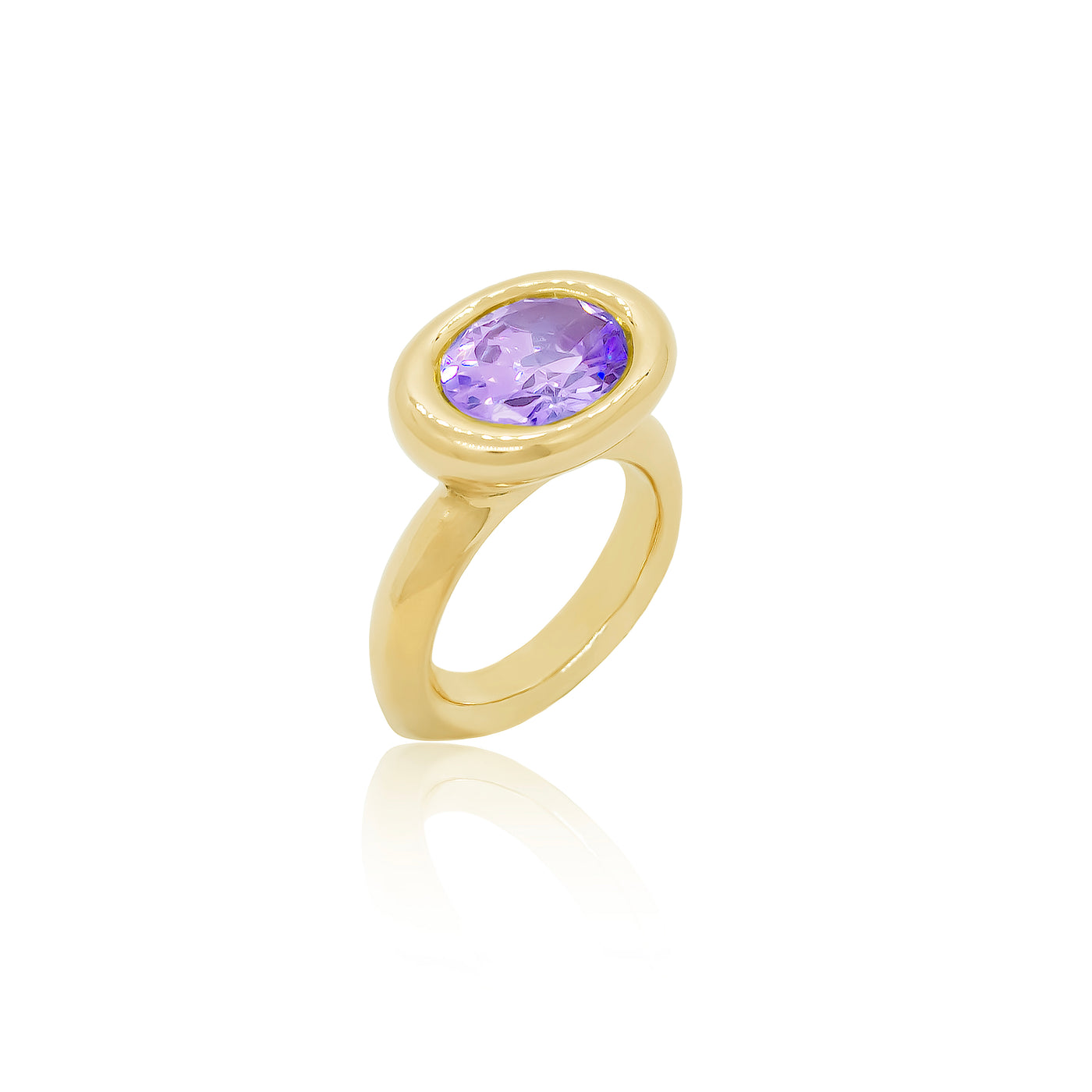 Amethyst Solo Oval Ring