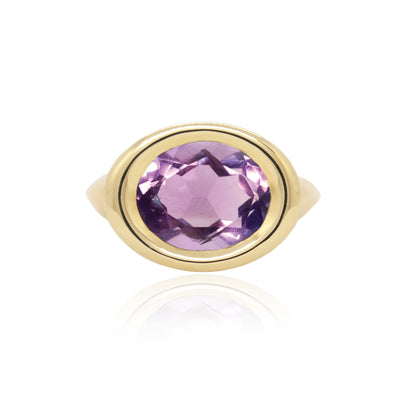 Amethyst Solo Oval Ring