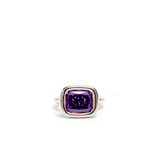 Amethyst Square Bud Ring