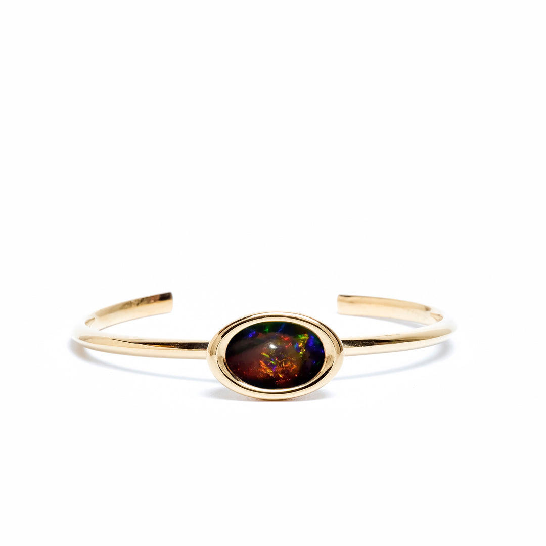 Black Opal Oval Bud Cuff