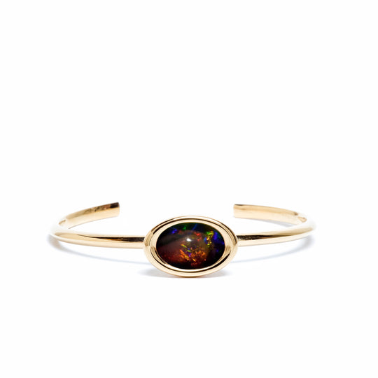 Black Opal Oval Bud Cuff
