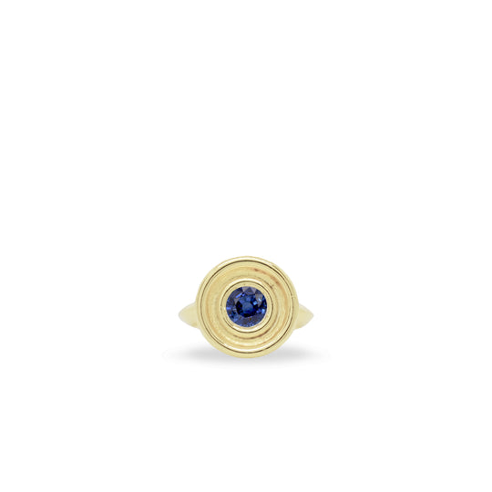 Blue Sapphire Flora Ring