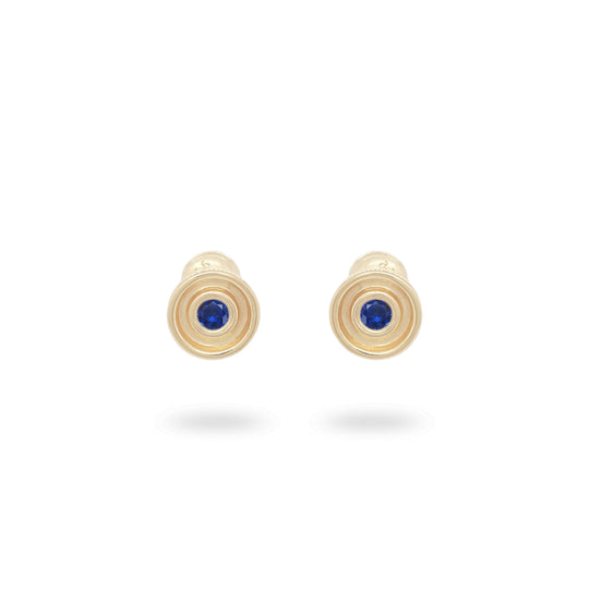 Blue Sapphire Flora Studs
