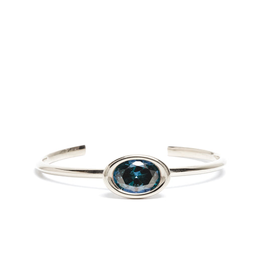 Blue Topaz Oval Bud Cuff
