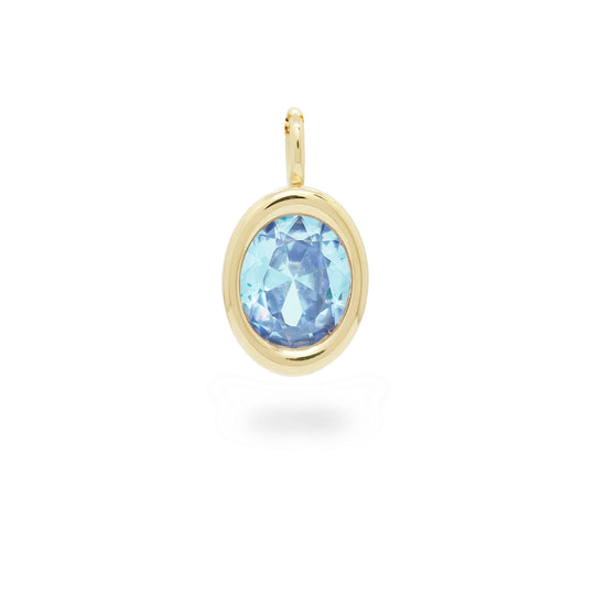 Blue Topaz Oval Bud Pendant
