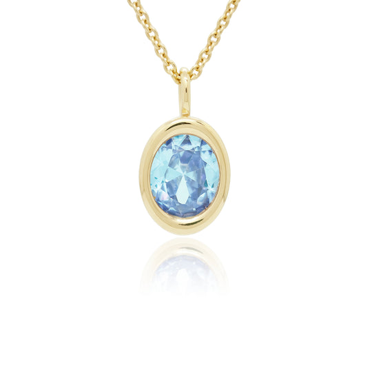 Blue Topaz Oval Bud Pendant