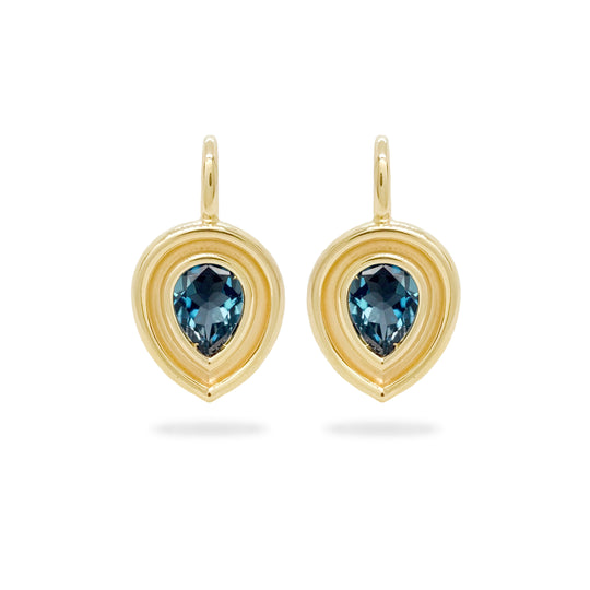 Blue Topaz Pear Flora Earrings