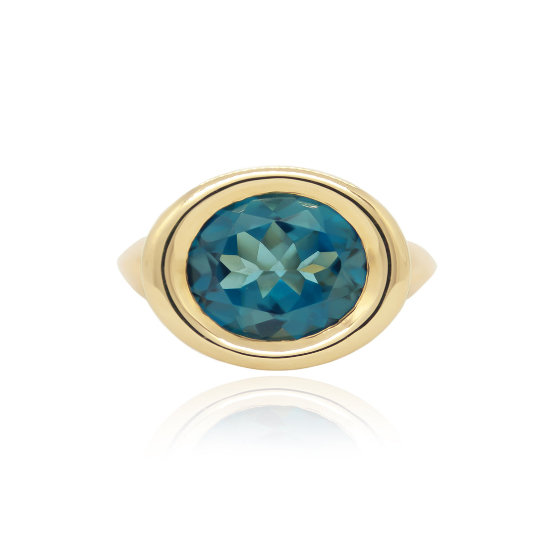 Blue Topaz Solo Oval Ring