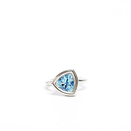 Blue Topaz Trillion Bud Ring