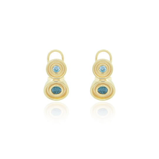 Blue Two Stone Flora Earrings