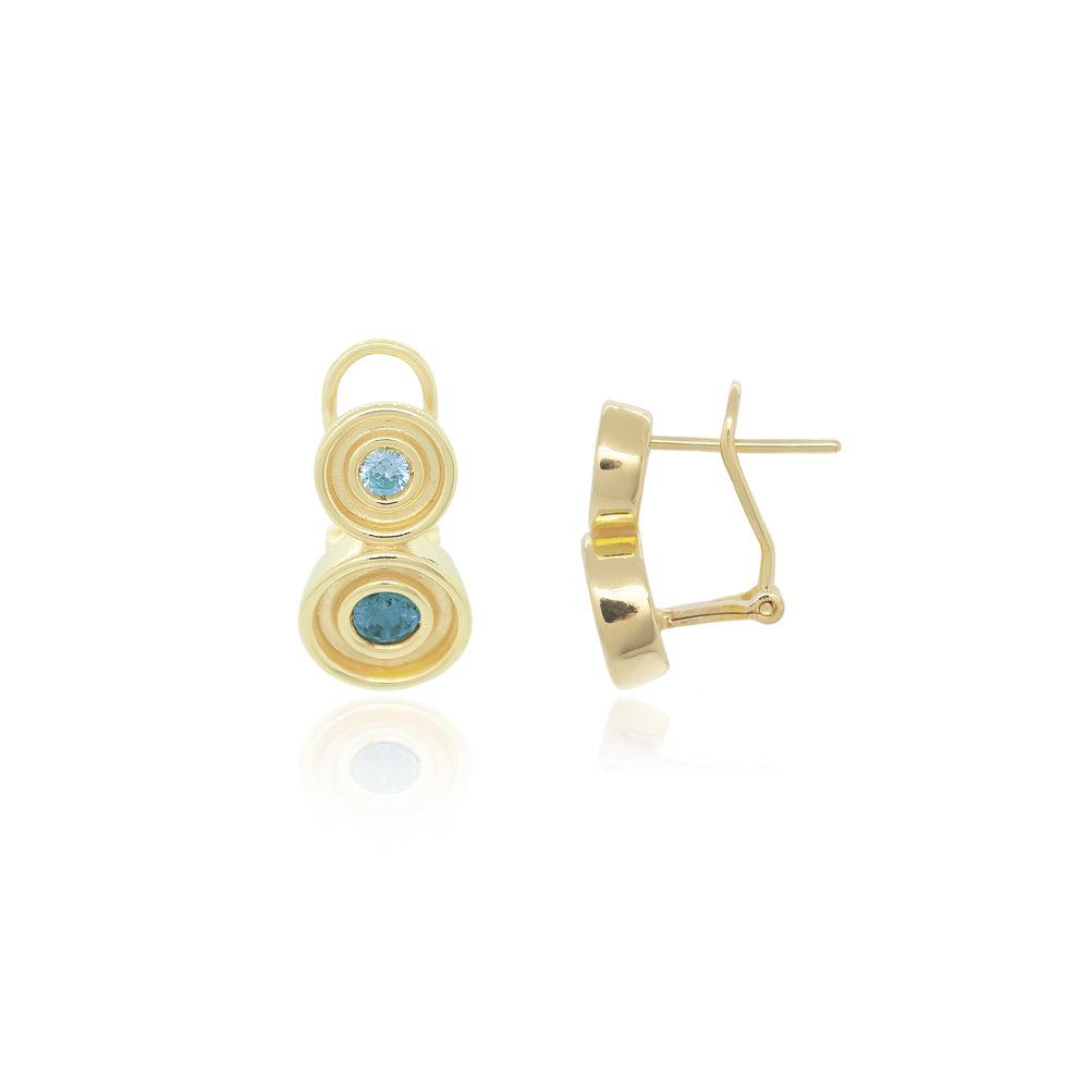 Blue Two Stone Flora Earrings