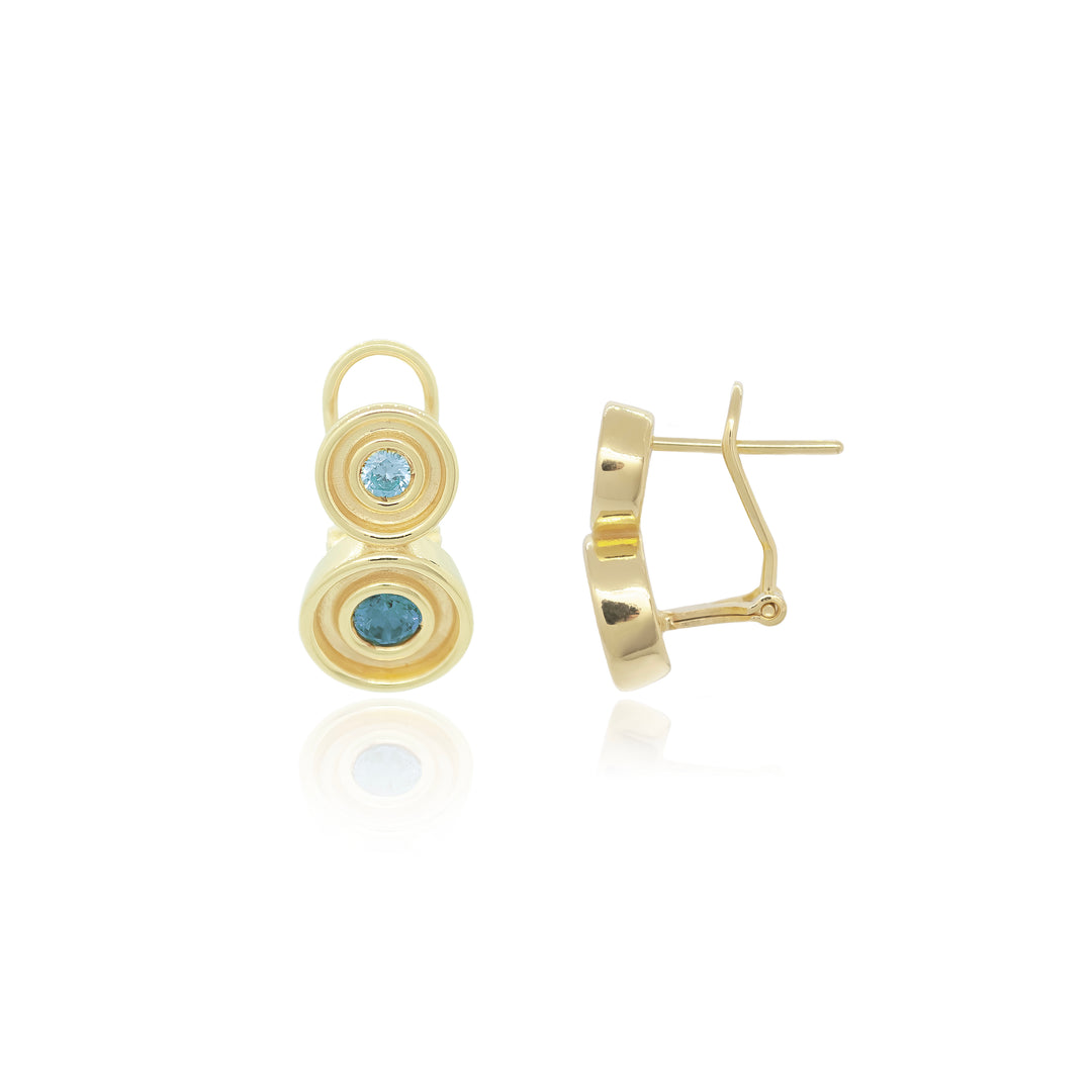 Blue Two Stone Flora Earrings