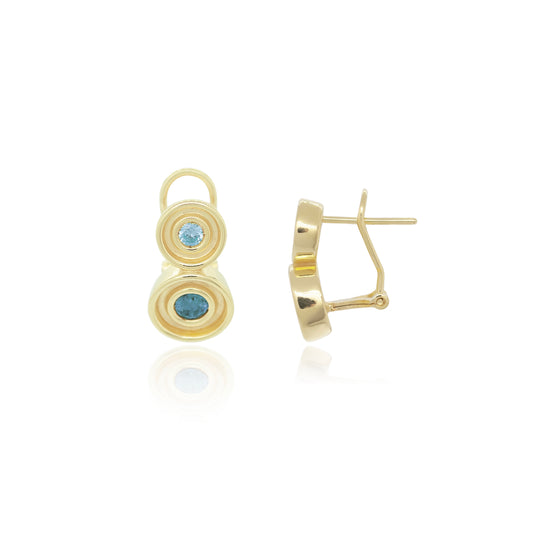 Blue Two Stone Flora Earrings