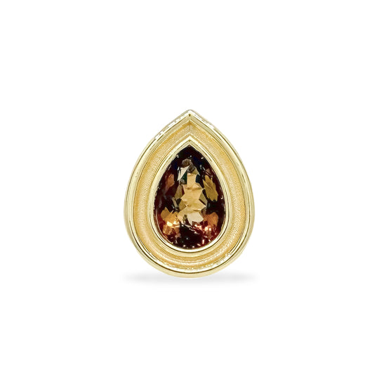 Brown Topaz Pear Flora Ring
