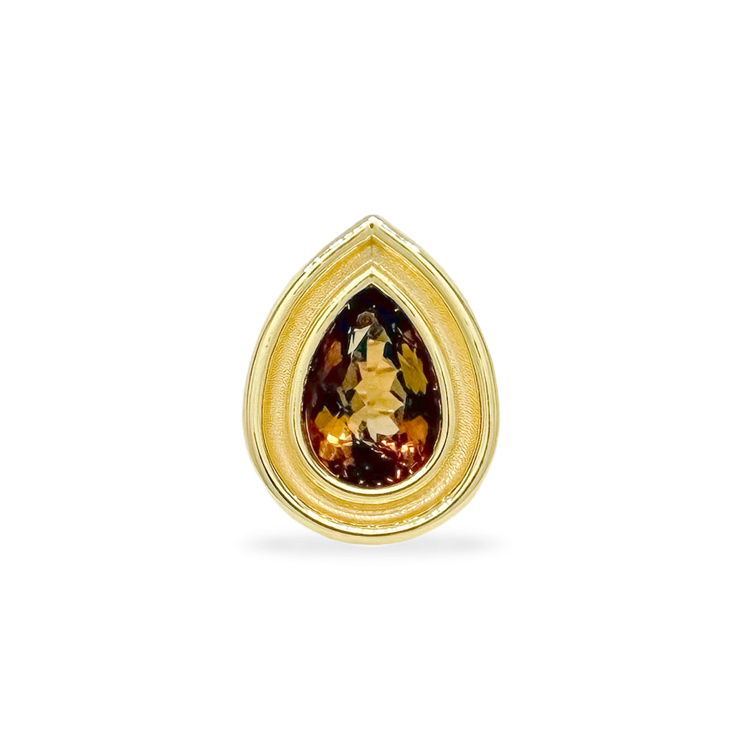Brown Topaz Pear Flora Ring