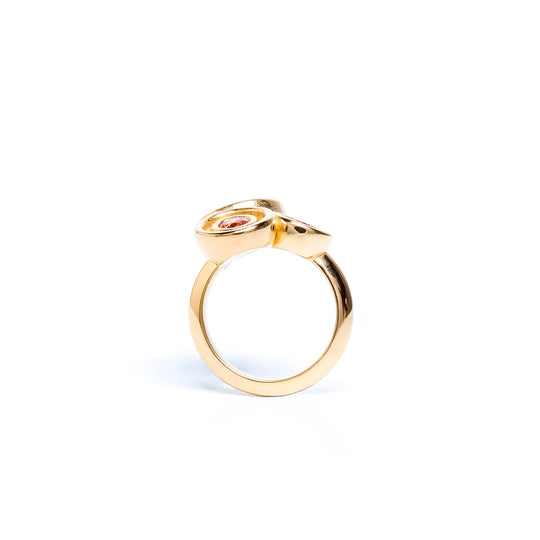 Green Three Stone Flora Ring