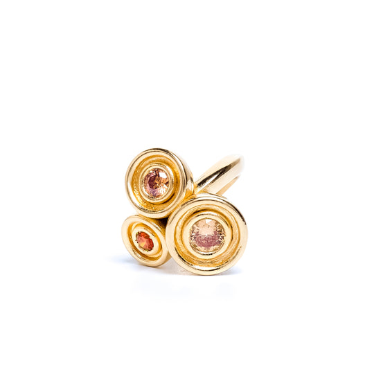 Champagne Three Stone Flora Ring