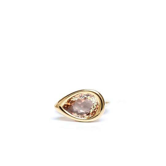 Champagne Topaz Pear Bud Ring