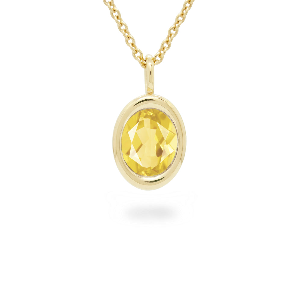 Citrine Oval Bud Pendant