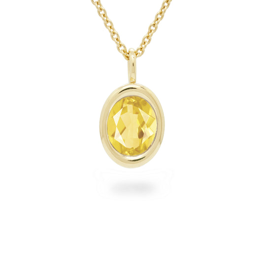 Citrine Oval Bud Necklace