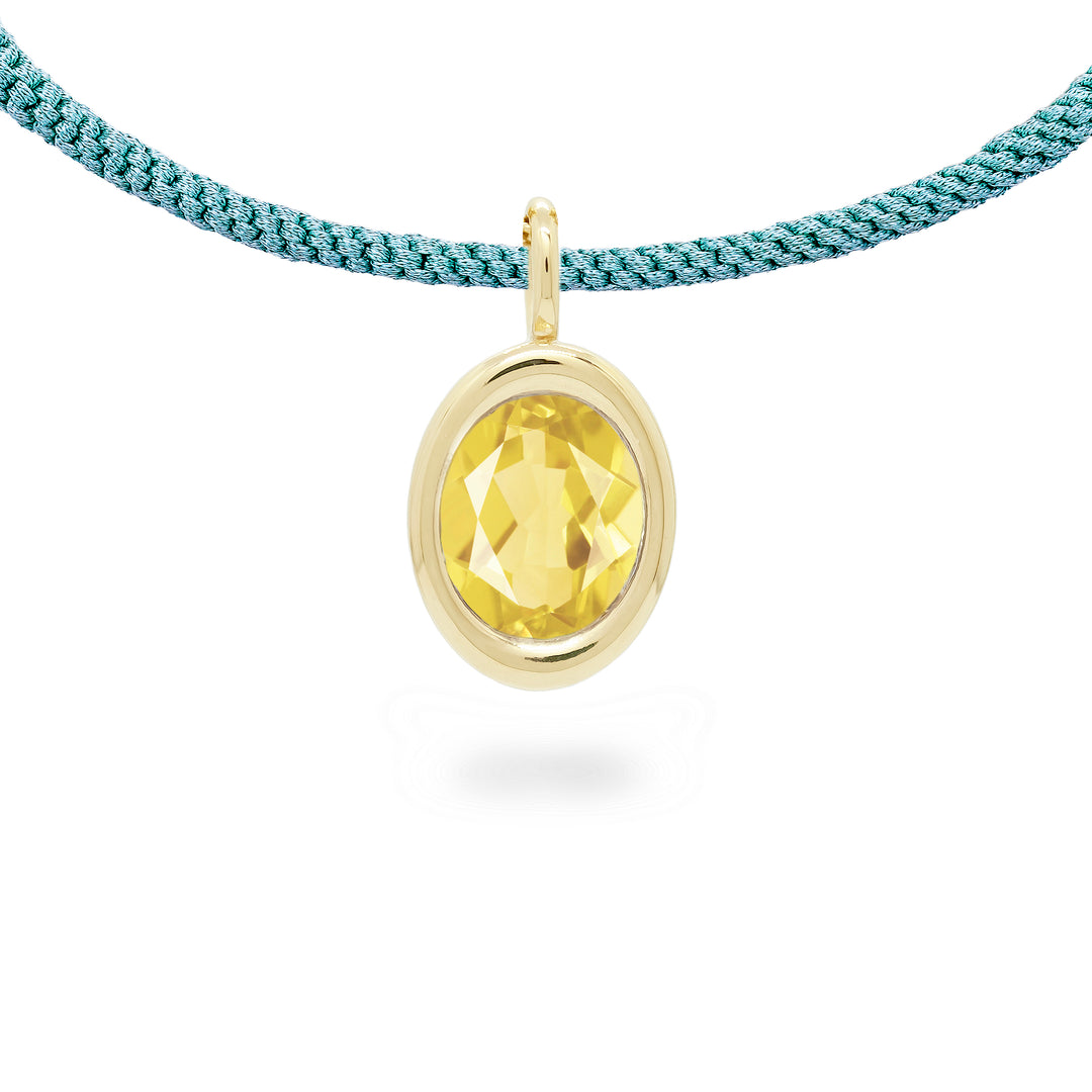 Citrine Oval Bud Pendant