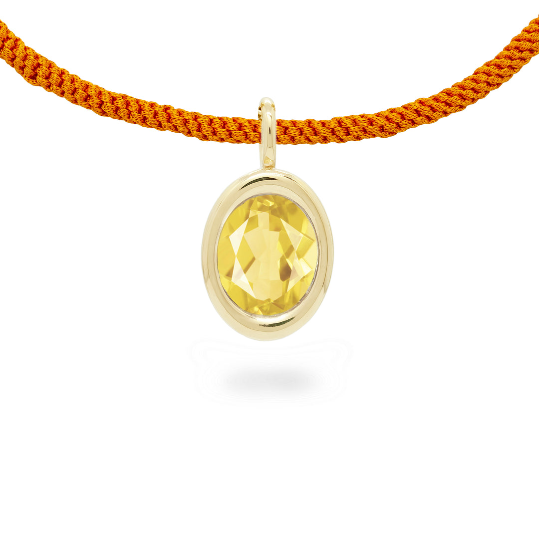 Citrine Oval Bud Pendant