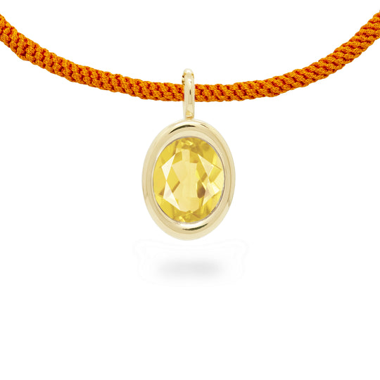 Citrine Oval Bud Pendant