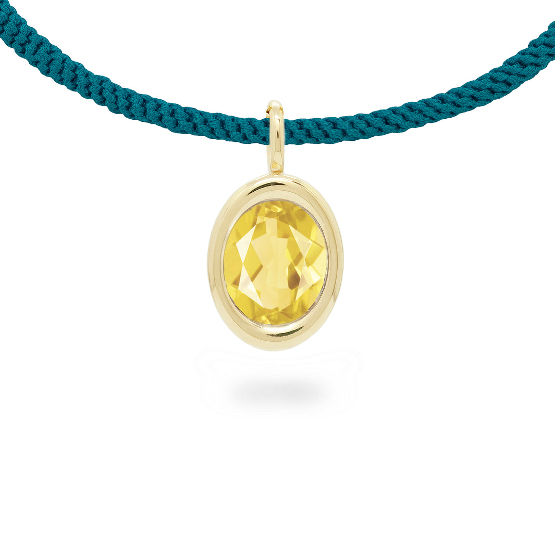 Citrine Oval Bud Pendant
