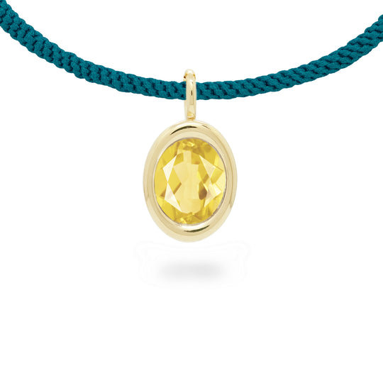 Citrine Oval Bud Pendant