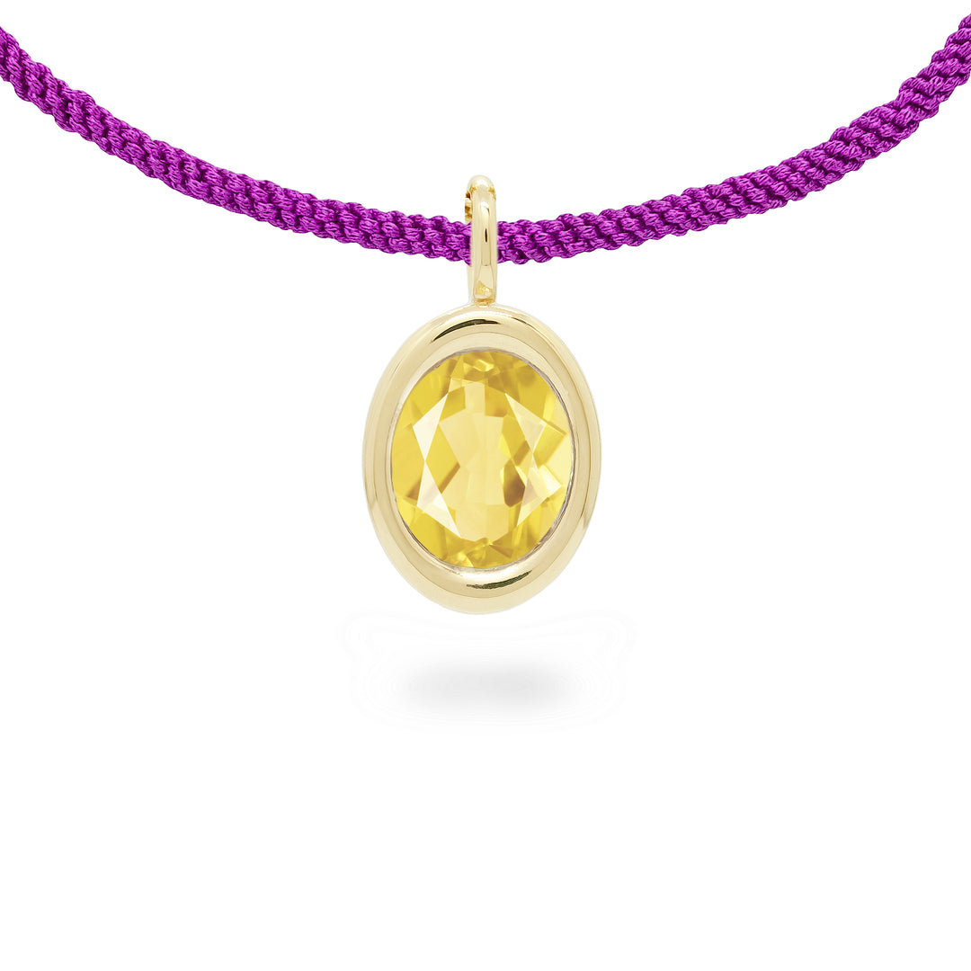 Citrine Oval Bud Pendant