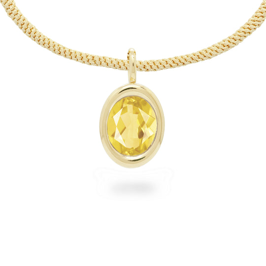 Citrine Oval Bud Pendant