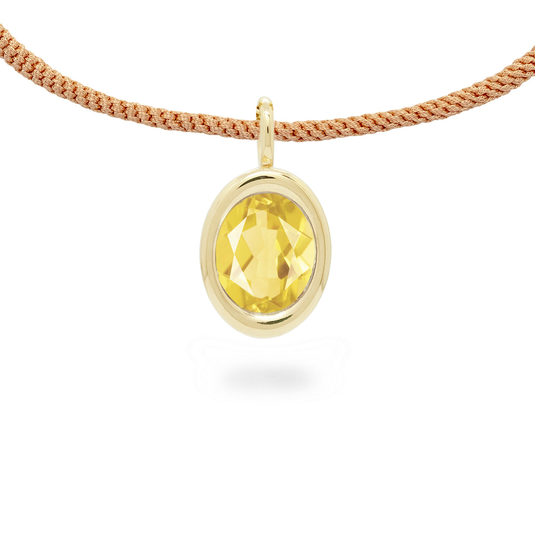 Citrine Oval Bud Pendant