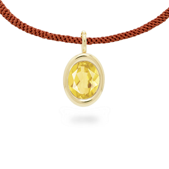 Citrine Oval Bud Pendant