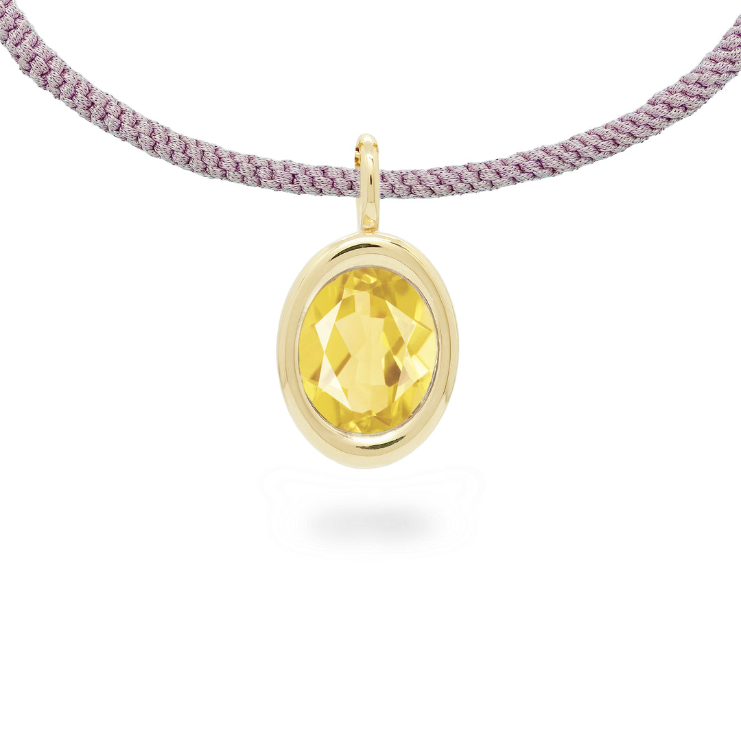 Citrine Oval Bud Pendant