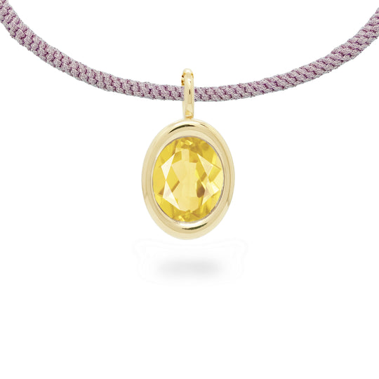 Citrine Oval Bud Pendant