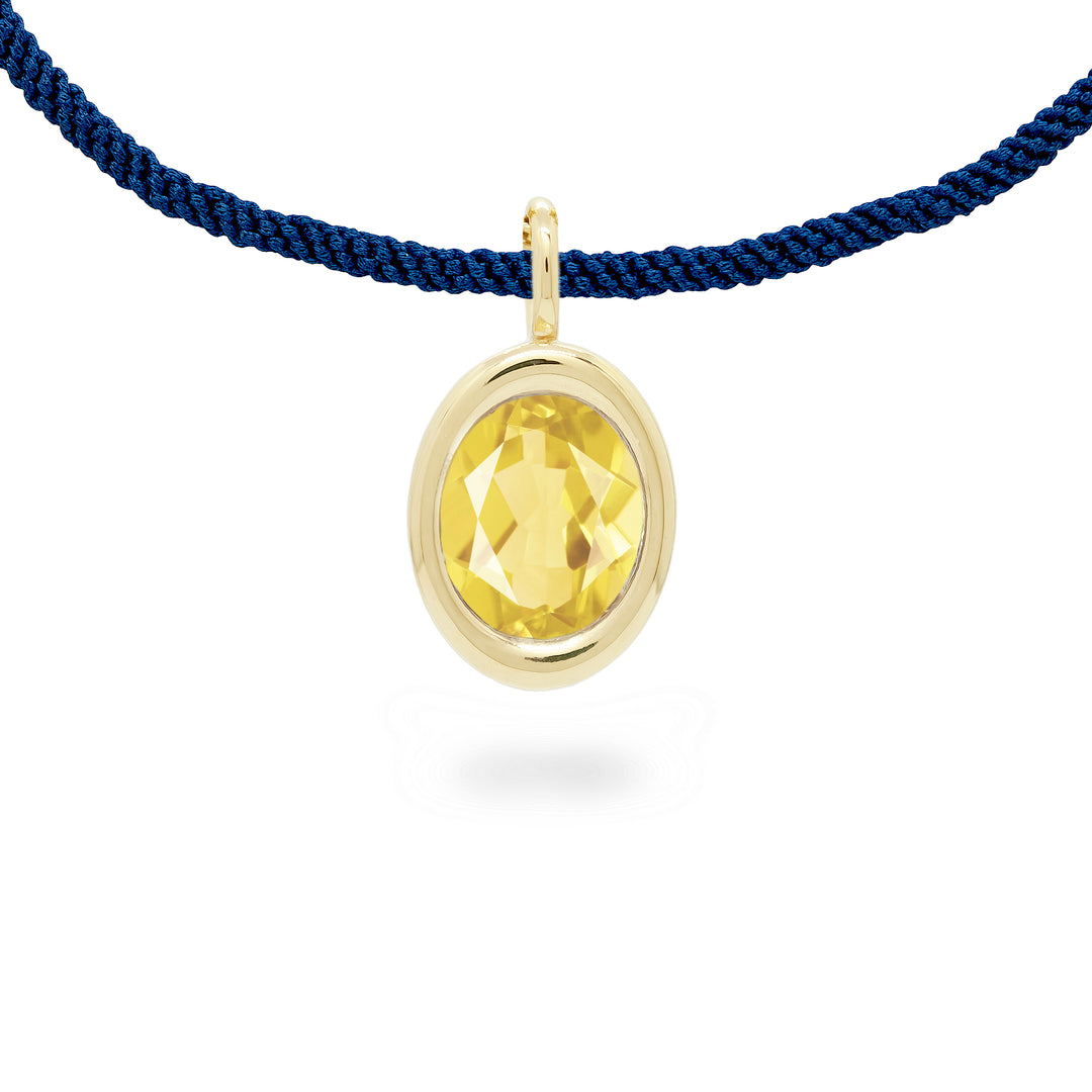 Citrine Oval Bud Pendant